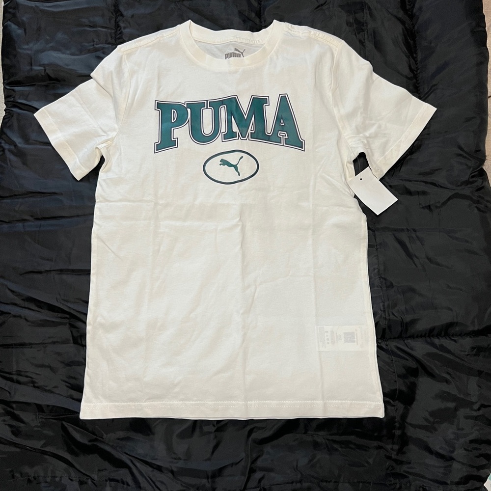 New PUMA White Graphic T-Shirt kids size medium 10-12